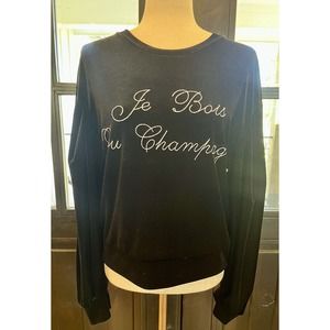 Misa LA Black Velvet "Je Bois Du Champagne" Sweatshirt Size S